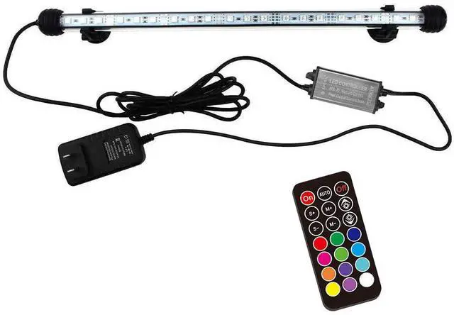 Main image of 15 inches LED Aquarium Light, 2.5W Fish Tank Light Underwater Light Submersible Crystal Glass Lights, 21 LED Beads 12 Colors 19 Modes Brightness Adjustable Memory Function IP68 Waterproof