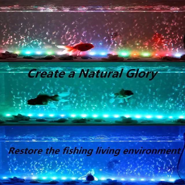 Alt view image 7 of 7 - 15 inches LED Aquarium Light, 2.5W Fish Tank Light Underwater Light Submersible Crystal Glass Lights, 21 LED Beads 12 Colors 19 Modes Brightness Adjustable Memory Function IP68 Waterproof