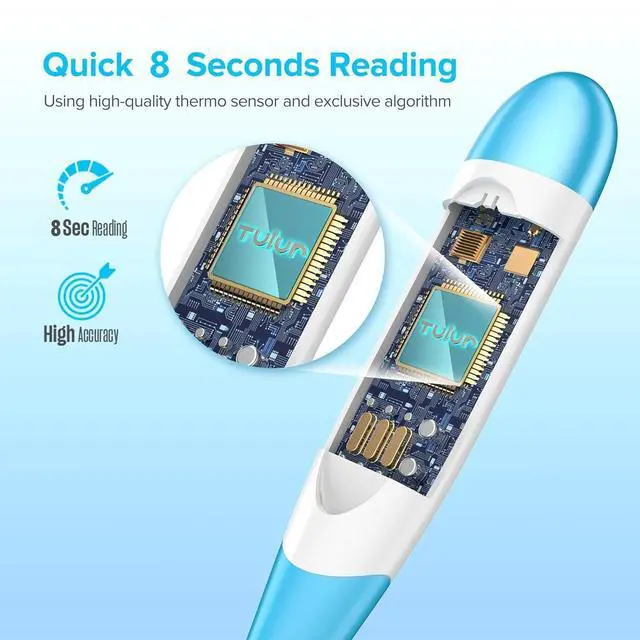 Alt view image 4 of 7 - Thermometer for Adults and Kids with 8 Seconds Fast Accurate Reading, Acctrate & Safe-Baby Thermometer for Oral, Rectal or Under Arm Use, Large LCD Display with Fever Alarm