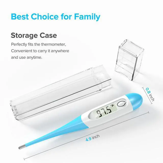 Alt view image 7 of 7 - Thermometer for Adults and Kids with 8 Seconds Fast Accurate Reading, Acctrate & Safe-Baby Thermometer for Oral, Rectal or Under Arm Use, Large LCD Display with Fever Alarm