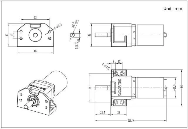 Alt view image 7 of 7 - 6-22v 200W DC Planet Gear Motor 90kg.cm High Torque Mini Metal Geared Motor for DIY Robot Rotating Table Door Lock Curtain Machine