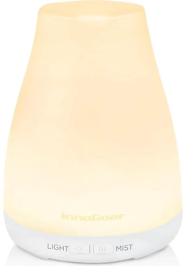 Main image of Essential Oil Diffuser, Ultrasonic Diffusers for Home Aromatherapy Humidifier for Bedroom Room 7 Colors LED 2 Mist Mode Auto Off, Basic White