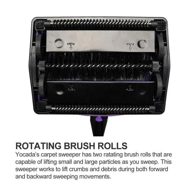 Alt view image 6 of 7 - Carpet Sweeper Cleaner for Home Office Low&Undercoat Carpets Rugs Pet Hair Dust Scraps Paper Small Rubbish Cleaning with a Brush