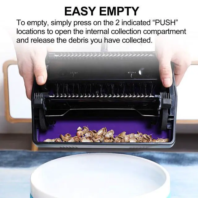 Alt view image 7 of 7 - Carpet Sweeper Cleaner for Home Office Low&Undercoat Carpets Rugs Pet Hair Dust Scraps Paper Small Rubbish Cleaning with a Brush