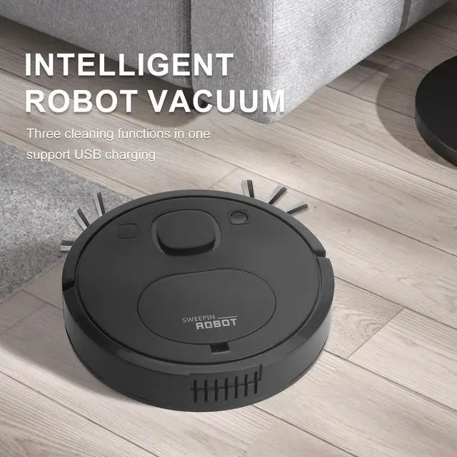 Alt view image 7 of 7 - Robotic Vacuum Cleaner, Robot Vacuum and Mop Robot Vacuum Small Low-Noise, Tangle-Free Suction-B2