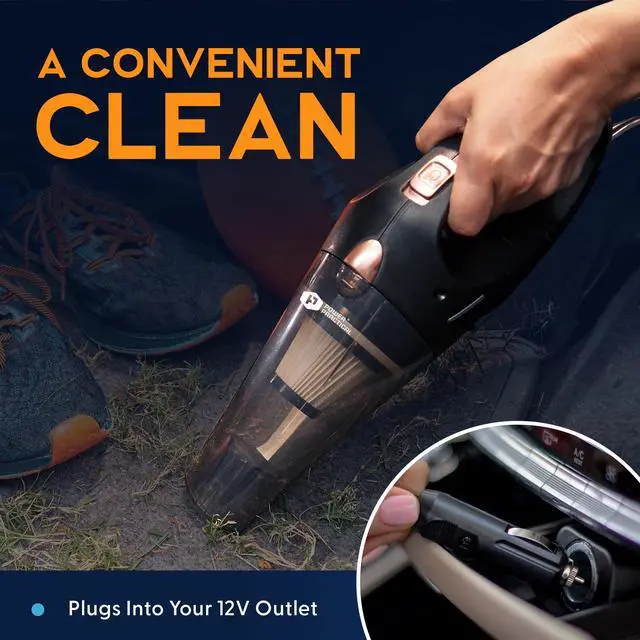 Alt view image 5 of 7 - THISWORX Car Vacuum Cleaner - Portable, High Power, Handheld Vacuums w/ 3 Attachments, 16 Ft Cord & Bag - 12v, Auto Accessories Kit for Interior Detailing - Black