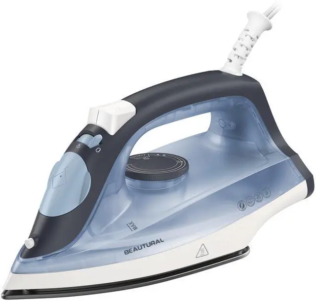 Main image of Compact Steam Iron for Clothes, Non-Stick Soleplate, Burst of Steam, Spray Mist, Self-Cleaning, Anti-Calcium, Anti-Drip, Easy Temperature Control, Light Weight, 1200 Watts