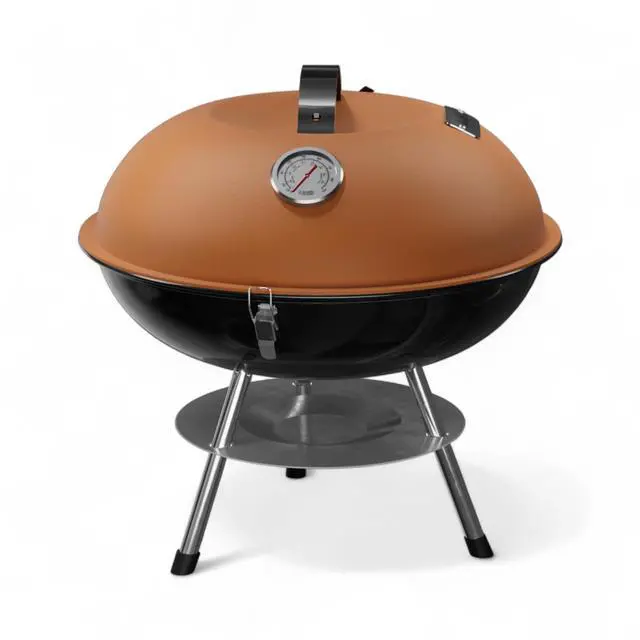 Main image of CG-14T 14-inch Portable Barbecue Grill with 3-Point Locking Lid for Heat Preservation Dual Venting System Small Charcoal Grill for Backyard, Camping, Boat