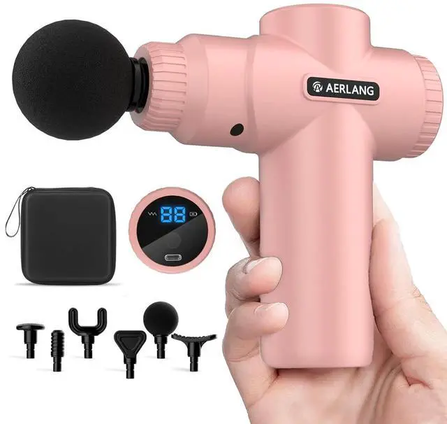Main image of Mini Massage Gun-PinkMuscle Deep Tissue Massager Gun, Handheld Percussion Massager, Portable Quiet Massage Gun with Carry Case for Home Office Gym Motehr Day Gifts for Women Men Her