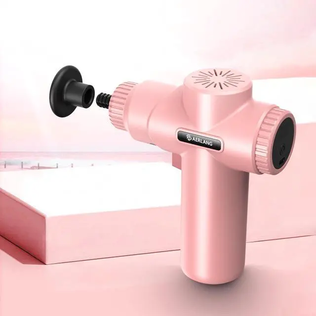 Alt view image 5 of 7 - Mini Massage Gun-PinkMuscle Deep Tissue Massager Gun, Handheld Percussion Massager, Portable Quiet Massage Gun with Carry Case for Home Office Gym Motehr Day Gifts for Women Men Her