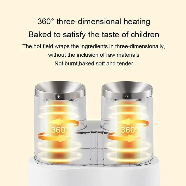 Alt view image 4 of 5 - Double-tube Automatic Egg Roll Machine, Egg Boiler Sausage Machine, Hot Dog Roll Machine, Egg Cooker, Non-stick Pan, 7-minute Quick Cooking Tool, White