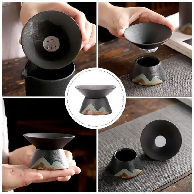 Alt view image 6 of 7 - Kung Fu Tea - Ceramic Tea Cup Infuser with Mesh Sifter & Strainer for Single Serve or Teapot