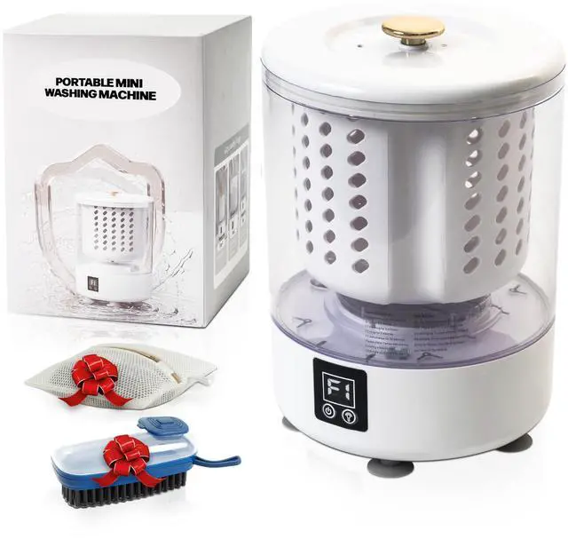 Main image of Mini Washing Machine - 3L Underwear Washing Machine with 6000mAh battery + 2 FREE Gifts of Soup dispenser Brush + Mesh Laundry Bag