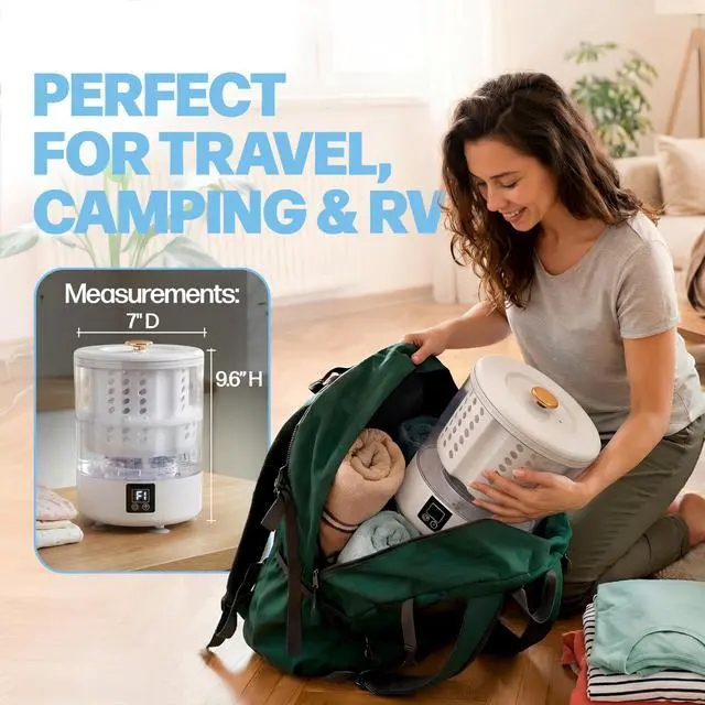 Alt view image 4 of 7 - Mini Washing Machine - 3L Underwear Washing Machine with 6000mAh battery + 2 FREE Gifts of Soup dispenser Brush + Mesh Laundry Bag