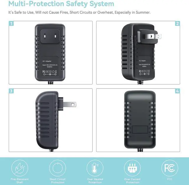 Alt view image 2 of 7 - 18V 1A AC/DC Adapter Power Supply Cord Cable Charger with OD: 5.5mm x ID: 2.1mm Barrel Round Plug Tip 18.0V Series 18VDC 1000mA Fits 800mA 750mA 500mA 400mA 300mA 200mA 100mA