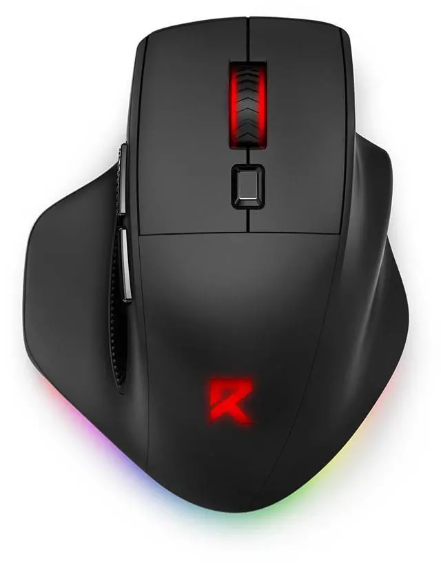 Main image of Large Wireless Gaming Mouse for Big Hands, Tri-Modes 2.4G/Bluetooth/Wired Rechargeable Ergo RGB Mouse with 2 Side Buttons, 6 Backlit Modes, Programmable Macro Gamer Mouse
