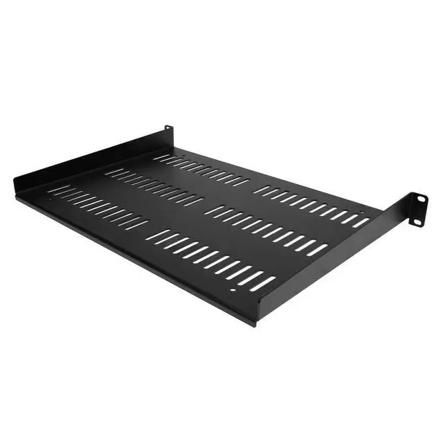 Alt view image 2 of 6 - 1U Vented Cantilever Shelf, 12in, 55lb, 25kg (SHELF-1U-12-FIXED-V)