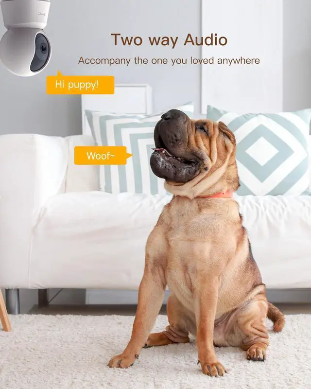 Alt view image 5 of 7 - 5G Indoor Security Camera, 4MP Pet Camera with Speaker for Dog/Cat, Baby Monitor with Phone App, Dual-Band WiFi, Auto Tracking, Super Night Vision, 2-Way Talk, Cloud & SD Card Storage(P2Q)