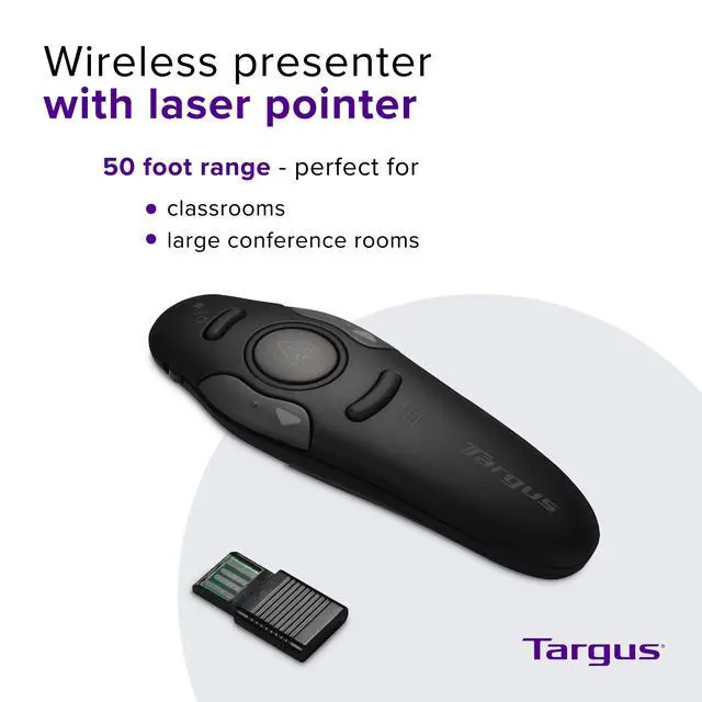 Alt view image 2 of 6 - Bluetooth Wireless Presentation Clicker Laser Pointer for Meetings and PowerPoint Comes with USB Dongle, 50 Foot Range (AMP16US)