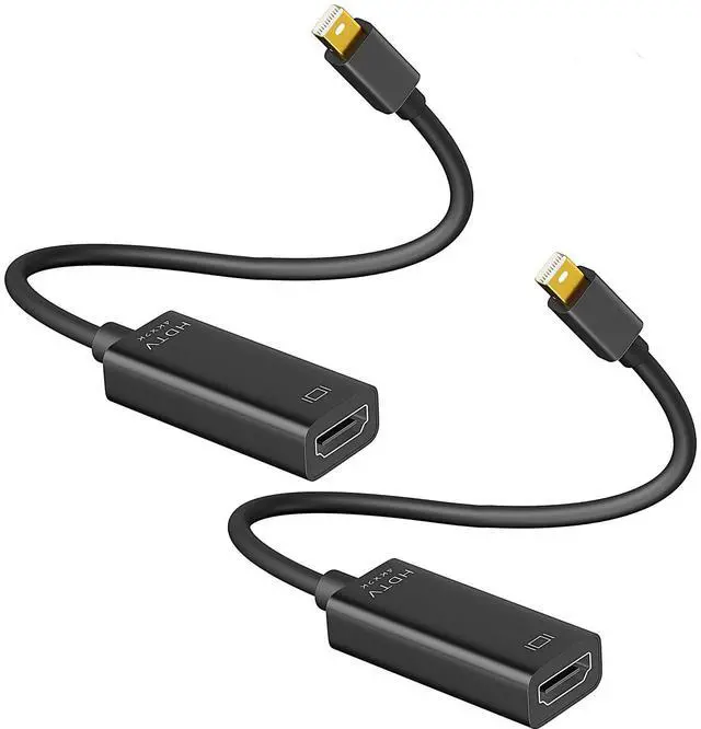 Main image of 4K Mini DisplayPort to HDMI Adapter 2 Pack, 4K@30Hz Mini DP to HDMI Adapter, Gold-Plated Thunderbolt to HDMI Converter Compatible with MacBook Air/Pro, Microsoft Surface Pro/Dock, Monitor, Projector