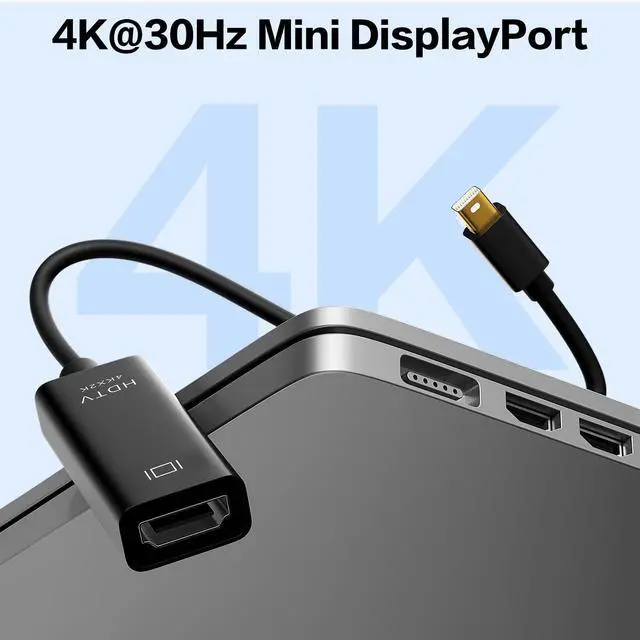 Alt view image 3 of 7 - 4K Mini DisplayPort to HDMI Adapter 2 Pack, 4K@30Hz Mini DP to HDMI Adapter, Gold-Plated Thunderbolt to HDMI Converter Compatible with MacBook Air/Pro, Microsoft Surface Pro/Dock, Monitor, Projector