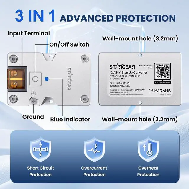 Alt view image 3 of 7 - Mini 12V Adapter, DC Step Up Converter 12-24V to 28V 3.5A with On/Off Switch for Starlink Mini DC Power Supply Cable Battery Pack, Starlink Mini Accessories for RV/Truck/Boat/Outdoor Use