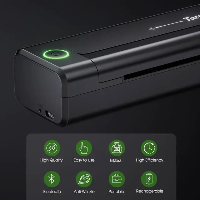 Alt view image 2 of 7 - H1 Tattoo Stencil Printer for Tattooing,Wireless Bluetooth Tattoo Printer Machine,Portable Thermal Printer Copier,10 Transfer Papers,Compatible with Smartphone & PC