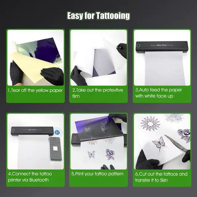 Alt view image 4 of 7 - H1 Tattoo Stencil Printer for Tattooing,Wireless Bluetooth Tattoo Printer Machine,Portable Thermal Printer Copier,10 Transfer Papers,Compatible with Smartphone & PC