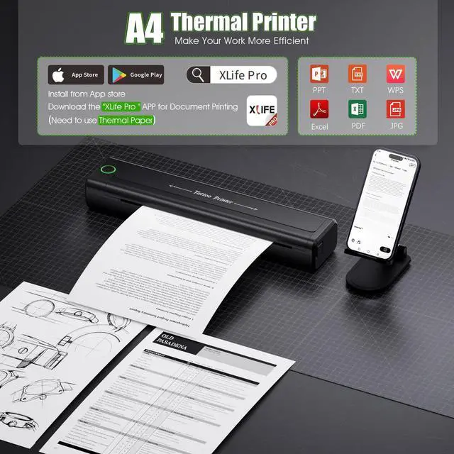 Alt view image 7 of 7 - H1 Tattoo Stencil Printer for Tattooing,Wireless Bluetooth Tattoo Printer Machine,Portable Thermal Printer Copier,10 Transfer Papers,Compatible with Smartphone & PC