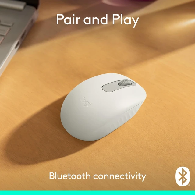 Alt view image 2 of 7 - M196 Compact Ambidextrous Bluetooth Wireless Mouse - Off White | Bluetooth connectivity, no USB receiver, quiet clicks, 3 non-customizable buttons, 12-month battery life, PC Mac compatible