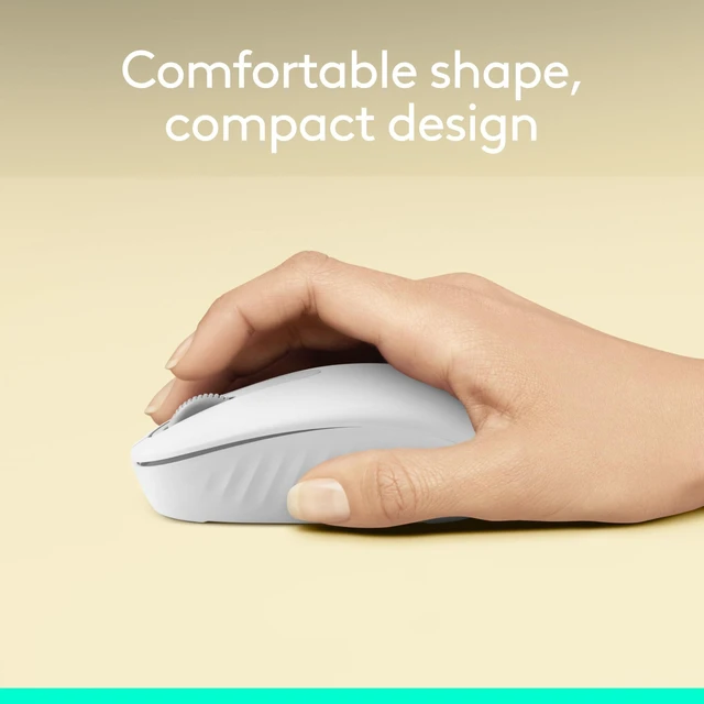 Alt view image 3 of 7 - M196 Compact Ambidextrous Bluetooth Wireless Mouse - Off White | Bluetooth connectivity, no USB receiver, quiet clicks, 3 non-customizable buttons, 12-month battery life, PC Mac compatible