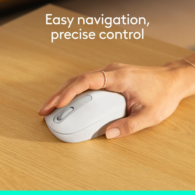 Alt view image 5 of 7 - M196 Compact Ambidextrous Bluetooth Wireless Mouse - Off White | Bluetooth connectivity, no USB receiver, quiet clicks, 3 non-customizable buttons, 12-month battery life, PC Mac compatible