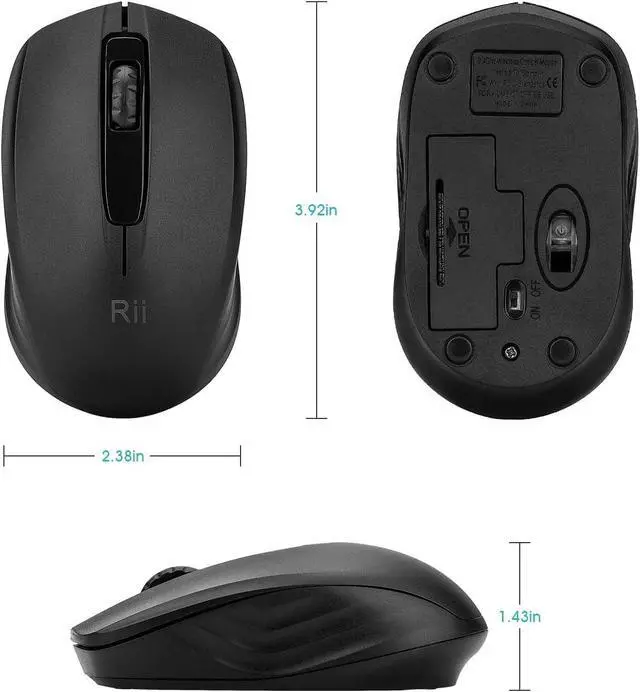 Alt view image 4 of 7 - Wireless Noiseless Mouse,2.4G Portable Computer Mice for PC, Laptop, Windows,Office Included Wireless USB dongle (Silent(Black)-New)