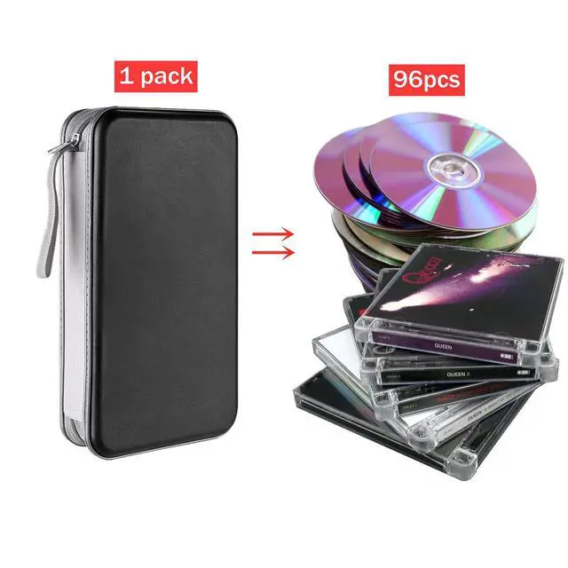 Alt view image 2 of 7 - DVD Case, 96 Capacity CD Case Portable CD Holder Storage Hard Plastic DVD Wallet Holder Organizer for Car (Black)