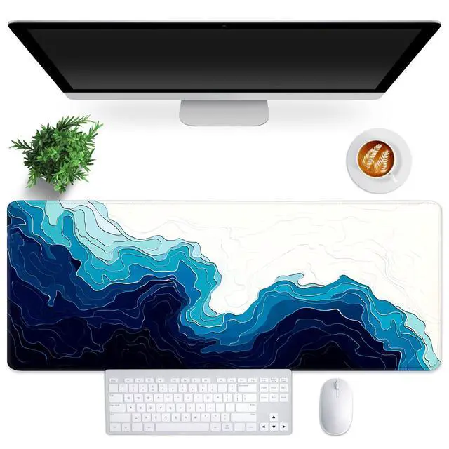 Alt view image 2 of 7 - ® Gaming Mouse Pad for Desk,Large Mousepad Laptop, Sea Beach Ocean Waves Mouse Mat,Long XXL Waterproof Keyboard Pads,Big Non-Slip Mousepads for Game Office Home31.5 x 11.9 in
