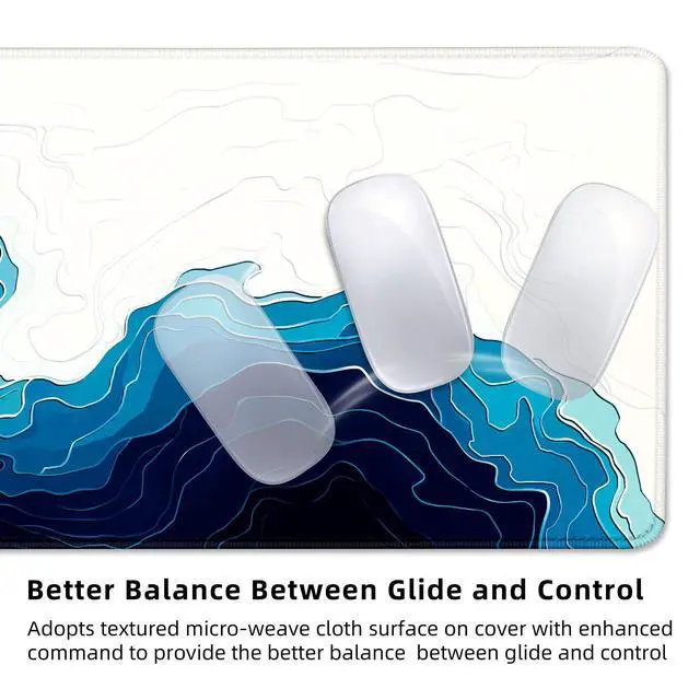 Alt view image 3 of 7 - ® Gaming Mouse Pad for Desk,Large Mousepad Laptop, Sea Beach Ocean Waves Mouse Mat,Long XXL Waterproof Keyboard Pads,Big Non-Slip Mousepads for Game Office Home31.5 x 11.9 in