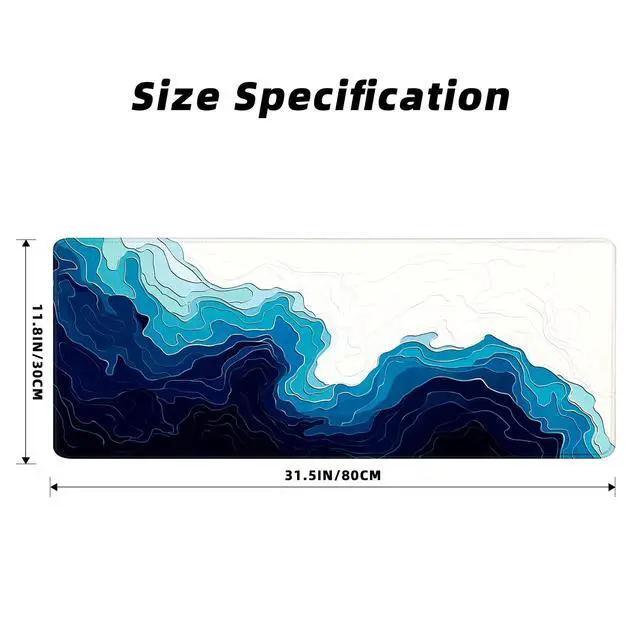 Alt view image 7 of 7 - ® Gaming Mouse Pad for Desk,Large Mousepad Laptop, Sea Beach Ocean Waves Mouse Mat,Long XXL Waterproof Keyboard Pads,Big Non-Slip Mousepads for Game Office Home31.5 x 11.9 in