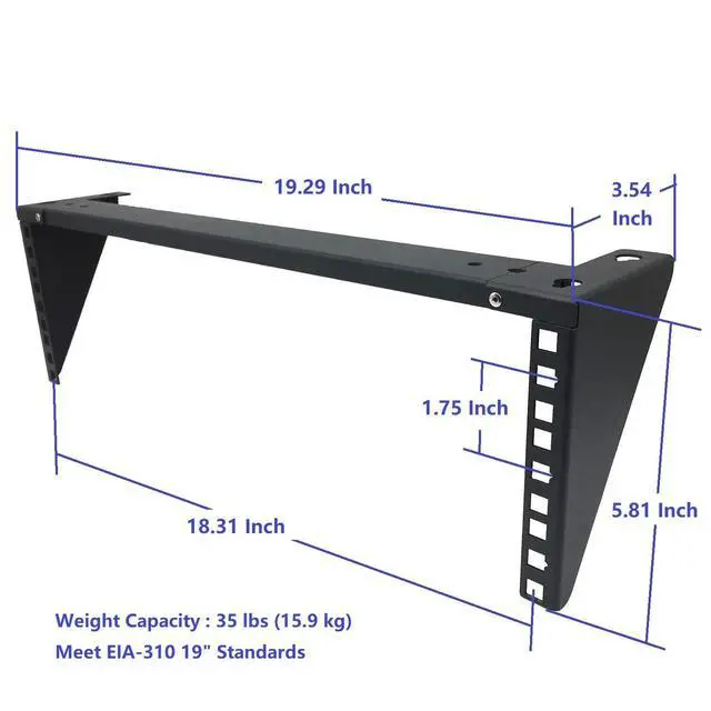 Alt view image 5 of 6 - 3U 19 Inch Wall Mount Vertical Rack Bracket -Wall Mount Patch Panel Bracket for Network & Data Equipment (3U90)