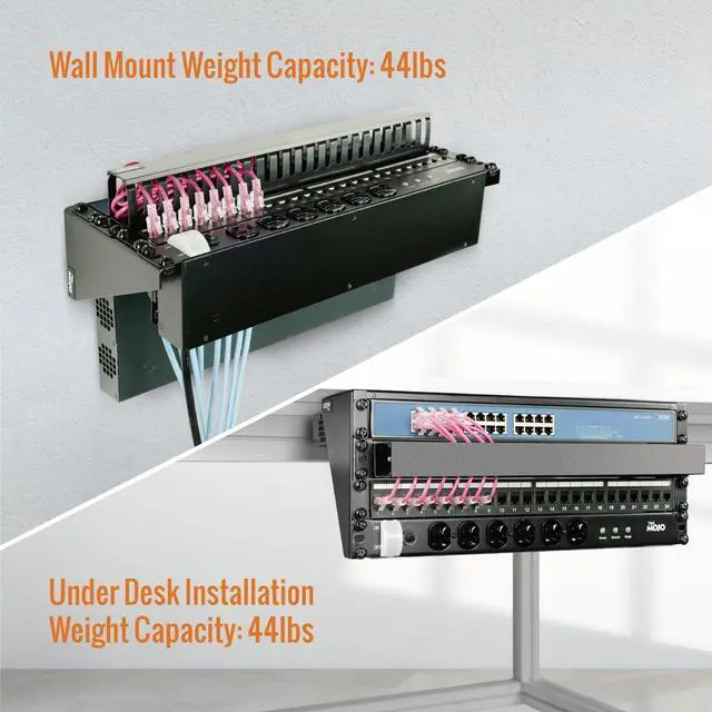 Alt view image 3 of 6 - 2U Vertical Wall Mount Rack,Foldable Vertical Rack and Wall Mountable Patch Panel Bracket,Server Rack for 19" Rack Mount Network,Server and Data Equipment