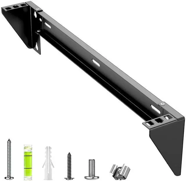 Main image of 1U Vertical Wall-Mount Rack - 19" Steel Wall & Under-Desk Bracket for Server, Network Switch, or Patch Panel, Supports up to 121lbs, for Cabinet or Server Room, JHSVR-1U