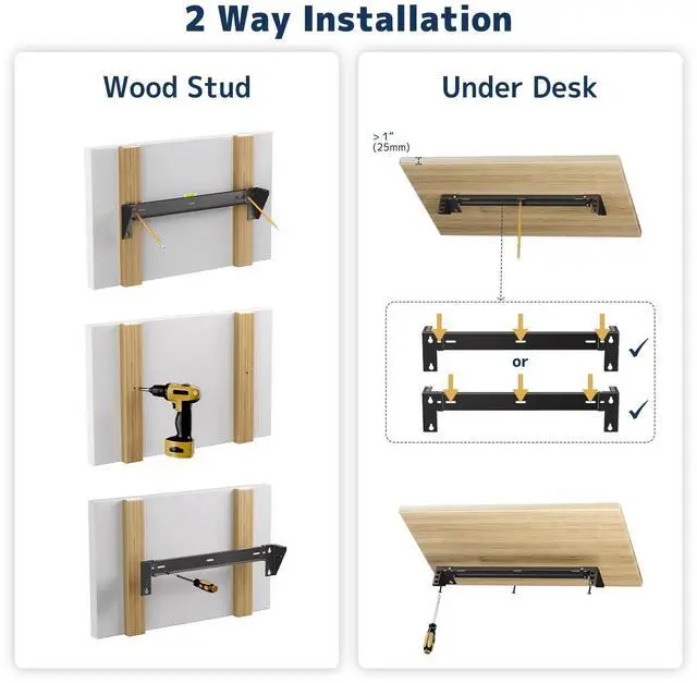 Alt view image 7 of 7 - 1U Vertical Wall-Mount Rack - 19" Steel Wall & Under-Desk Bracket for Server, Network Switch, or Patch Panel, Supports up to 121lbs, for Cabinet or Server Room, JHSVR-1U