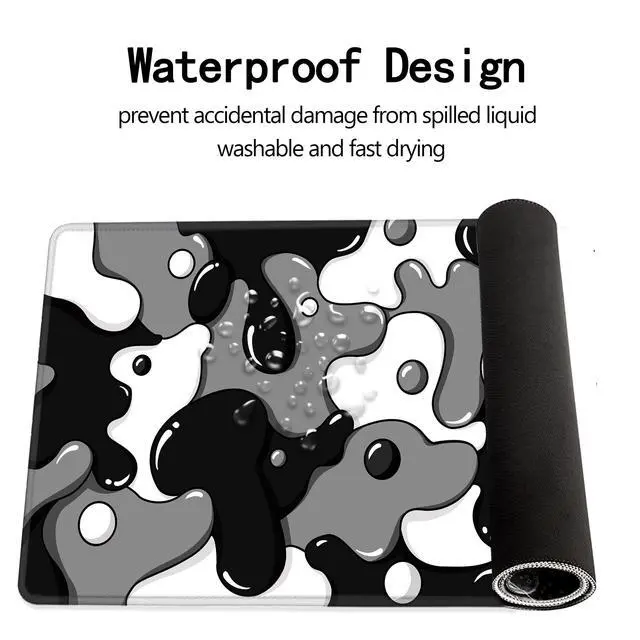 Alt view image 3 of 7 - ® Gaming Mouse Pad for Desk,Large Cute Black White Mousepad Laptop,Japanese Grey Anime Mouse Mat,Long XXL Waterproof Keyboard Pads,Big Non-Slip Mouse Pads for Game Office Home31.5 x 15.7 in