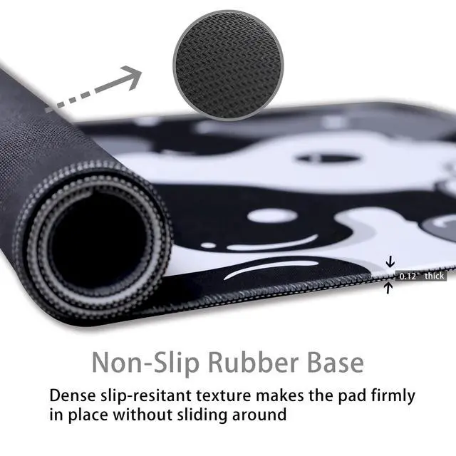 Alt view image 7 of 7 - ® Gaming Mouse Pad for Desk,Large Cute Black White Mousepad Laptop,Japanese Grey Anime Mouse Mat,Long XXL Waterproof Keyboard Pads,Big Non-Slip Mouse Pads for Game Office Home31.5 x 15.7 in
