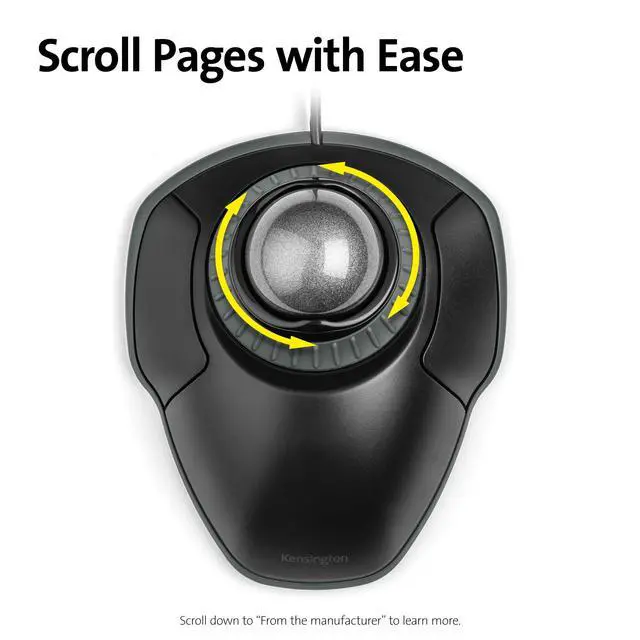 Alt view image 4 of 6 - Orbit Trackball Mouse with Scroll Ring (K75327WW), Black-Grey