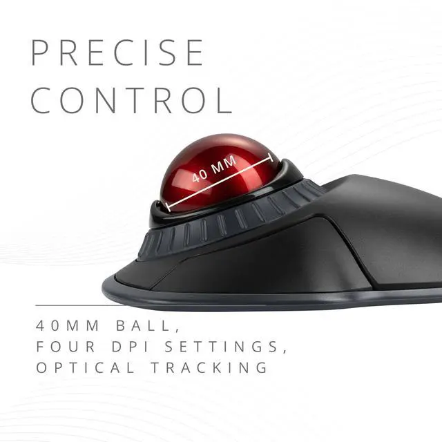 Alt view image 4 of 7 - Orbit Wireless Trackball with Scroll Ring - Black-Red (K70990WW),