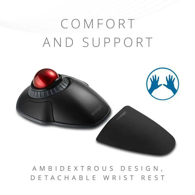 Alt view image 6 of 7 - Orbit Wireless Trackball with Scroll Ring - Black-Red (K70990WW),