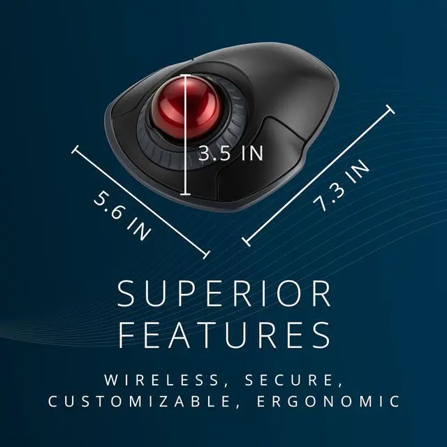 Alt view image 7 of 7 - Orbit Wireless Trackball with Scroll Ring - Black-Red (K70990WW),