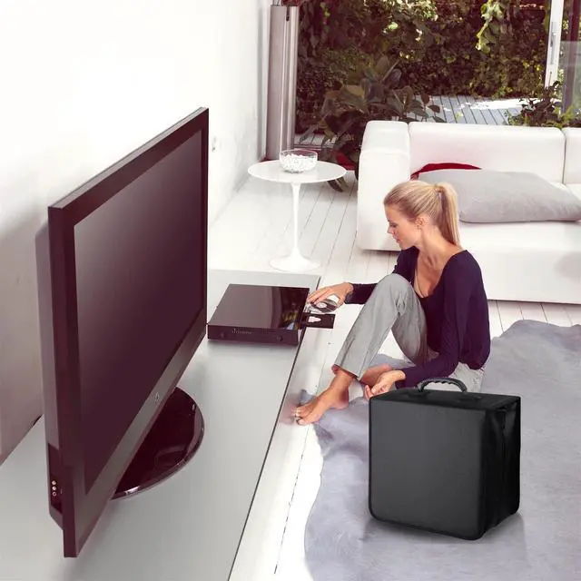 Alt view image 5 of 7 - CD Case DVD Holder Storage, 400 Capacity DVD Cases Organizer Portable Cd Wallet Binder for Home Travel (400 Black)