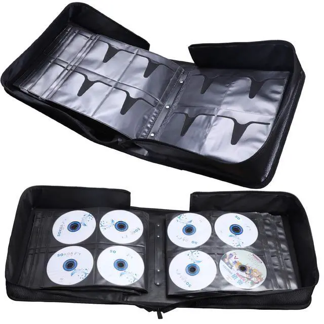 Alt view image 4 of 7 - CD Case DVD Holder Storage, 400 Capacity DVD Cases Organizer Portable Cd Wallet Binder for Home Travel (400 Black)