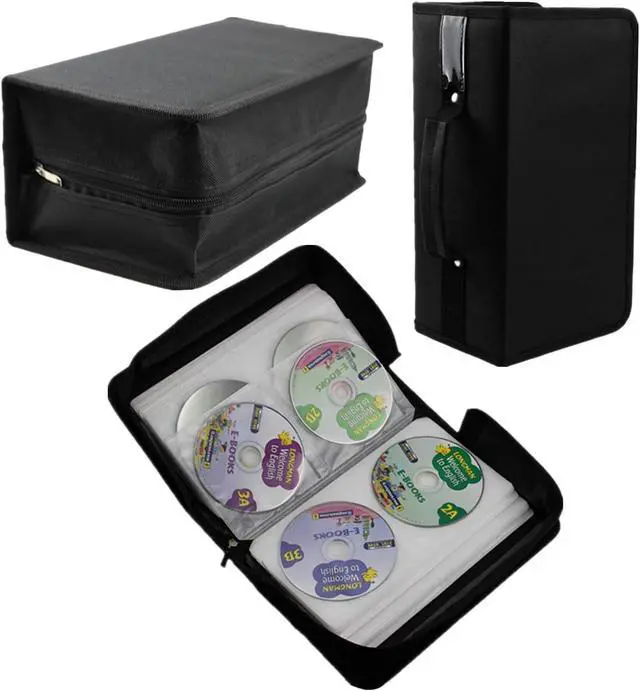 Alt view image 6 of 6 - CD/DVD Case Holder Organizer Wallet Sleeves Booklet Binder,Storage 168 Capacity Disc(Black)